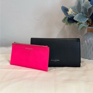 Balenciaga Bicolor Trifold Wallet With Coin Purse